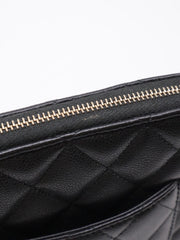 CHANEL 24A Grained Calfskin Shell Bag - Black with Gold Hardware