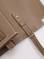 HERMES Kelly To Go - Etoupe with Gold Hardware [U]