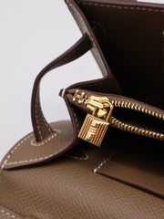 HERMES Kelly To Go - Etoupe with Gold Hardware [U]