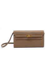 HERMES Kelly To Go - Etoupe with Gold Hardware [U]