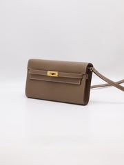 HERMES Kelly To Go - Etoupe with Gold Hardware [U]