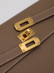 HERMES Kelly To Go - Etoupe with Gold Hardware [U]