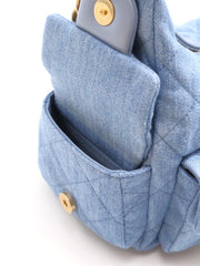 CHANEL 25C Large Hobo Bag Small - Light Denim with Gold Hardware