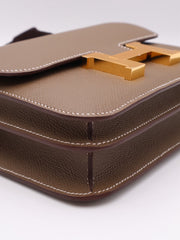 HERMES Mini Constance 19 - Etoupe with Gold Hardware