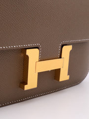 HERMES Mini Constance 19 - Etoupe with Gold Hardware