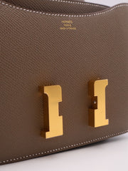 HERMES Mini Constance 19 - Etoupe with Gold Hardware