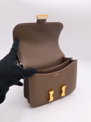 HERMES Mini Constance 19 - Etoupe with Gold Hardware