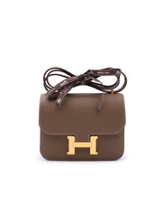 HERMES Mini Constance 19 - Etoupe with Gold Hardware