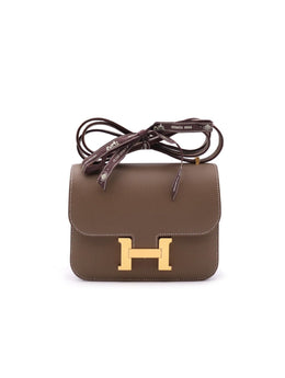 HERMES Mini Constance 19 - Etoupe with Gold Hardware