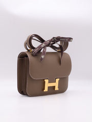 HERMES Mini Constance 19 - Etoupe with Gold Hardware