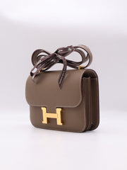 HERMES Mini Constance 19 - Etoupe with Gold Hardware