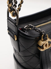 CHANEL Gabrielle Hobo Bag Small - Black [Series number 30]
