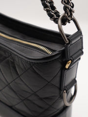 CHANEL Gabrielle Hobo Bag Small - Black [Series number 30]