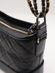CHANEL Gabrielle Hobo Bag Small - Black [Series number 30]