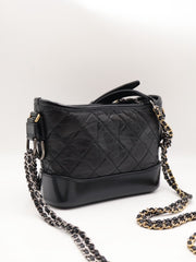 CHANEL Gabrielle Hobo Bag Small - Black [Series number 30]