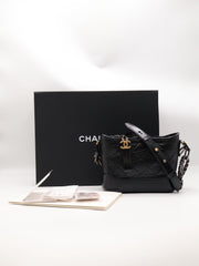 CHANEL Gabrielle Hobo Bag Small - Black [Series number 30]