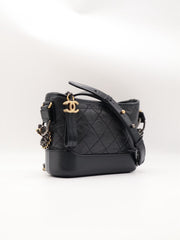CHANEL Gabrielle Hobo Bag Small - Black [Series number 30]