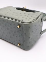 HERMES Mini Lindy Ostrich - Vert Amande with Gold Hardware [U]
