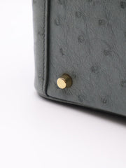 HERMES Mini Lindy Ostrich - Vert Amande with Gold Hardware [U]