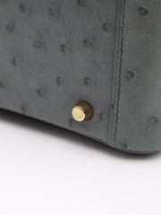 HERMES Mini Lindy Ostrich - Vert Amande with Gold Hardware [U]
