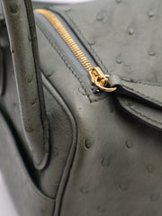 HERMES Mini Lindy Ostrich - Vert Amande with Gold Hardware [U]