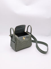 HERMES Mini Lindy Ostrich - Vert Amande with Gold Hardware [U]