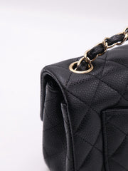 CHANEL Classic Rectangular Mini Flap Bag 20 Grained Calfskin - Black with Gold Hardware [Series 25]
