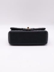 CHANEL Classic Rectangular Mini Flap Bag 20 Grained Calfskin - Black with Gold Hardware [Series 25]