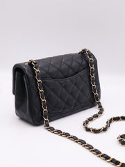 CHANEL Classic Rectangular Mini Flap Bag 20 Grained Calfskin - Black with Gold Hardware [Series 25]