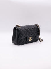 CHANEL Classic Rectangular Mini Flap Bag 20 Grained Calfskin - Black with Gold Hardware [Series 25]