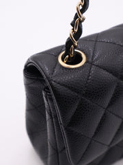 CHANEL Classic Rectangular Mini Flap Bag 20 Grained Calfskin - Black with Gold Hardware [Series 25]