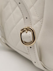 CHANEL Duma Calfskin Backpack Small - White with Gold Hardware