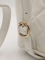 CHANEL Duma Calfskin Backpack Small - White with Gold Hardware