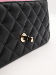 CHANEL 23P Top Handle Rectangular Mini Flap 20 - Black/Pink with Gold Hardware
