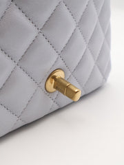 CHANEL 24P Pearl Top Handle Square Mini Flap Bag - Light Blue