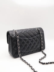 CHANEL Classic Flap Medium 23 Grained Calfskin - Black with Silver Hardware