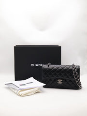 CHANEL Classic Flap Medium 23 Grained Calfskin - Black with Silver Hardware