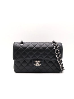CHANEL Classic Flap Medium 23 Grained Calfskin - Black with Silver Hardware