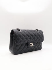 CHANEL Classic Flap Medium 23 Grained Calfskin - Black with Silver Hardware