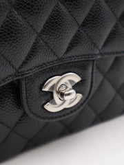 CHANEL Classic Flap Medium 23 Grained Calfskin - Black with Silver Hardware