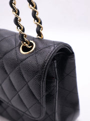 CHANEL Classic Flap Medium 23 Grained Calfskin - Black with Gold Hardware [Series 28]