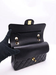 CHANEL Classic Flap Medium 23 Grained Calfskin - Black with Gold Hardware [Series 28]