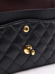 CHANEL Classic Flap Medium 23 Grained Calfskin - Black with Gold Hardware [Series 28]