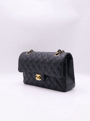 CHANEL Classic Flap Medium 23 Grained Calfskin - Black with Gold Hardware [Series 28]