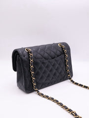CHANEL Classic Flap Medium 23 Grained Calfskin - Black with Gold Hardware [Series 28]