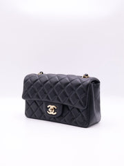 CHANEL Classic Rectangular Mini Flap Bag 20- Black with Gold Hardware