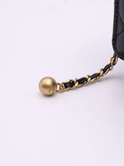 CHANEL Cruise Double Pearl Crush WOC – Black Calfskin with Gold Hardware