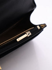 CHANEL Cruise Double Pearl Crush WOC – Black Calfskin with Gold Hardware