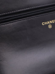 CHANEL Cruise Double Pearl Crush WOC – Black Calfskin with Gold Hardware