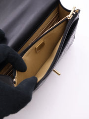 CHANEL Cruise Double Pearl Crush WOC – Black Calfskin with Gold Hardware